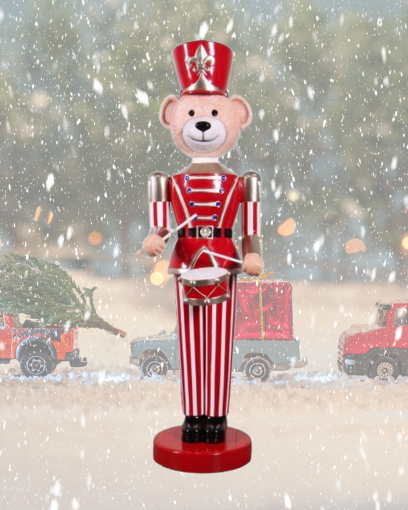 Bear Nutcracker- Red Stripes 6ft | JR 220054