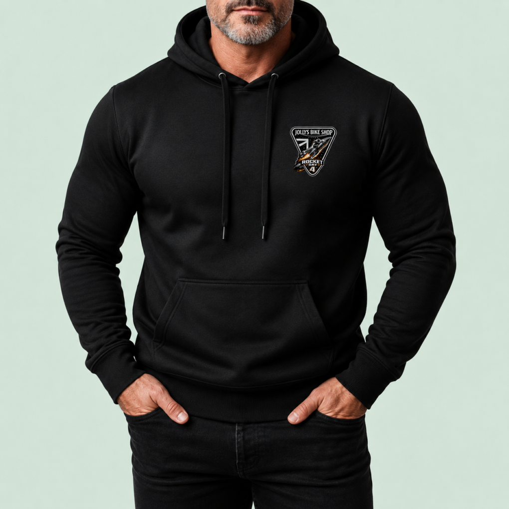 ROCKET DAY #4 HOODIE - Small left breast logo - large logo back | BSM-HOOD015