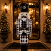Nutcracker Soldier - Harlequin Black, Gold and White - 6ft JR 170046