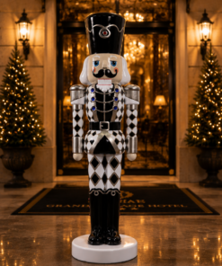Nutcracker Soldier - Harlequin Black, Gold and White - 6ft JR 170046