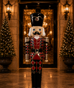 Nutcracker Soldier - Harlequin Red, Black and Gold - 6ft JR 170046